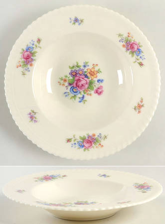 Gadroon Rose Rim Soup Bowl