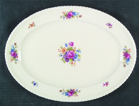Gadroon Rose 13" Oval Serving Platter