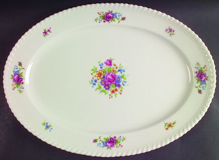 Gadroon Rose 16" Oval Serving Platter