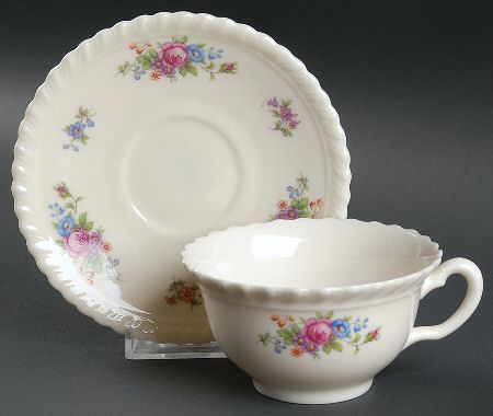 Gadroon Rose Flat Cup & Saucer Set