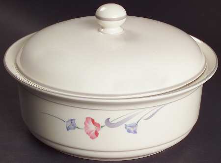 Glories on Grey 2 Qt Round Covered Casserole (Uses Casr9 + C2cvl)