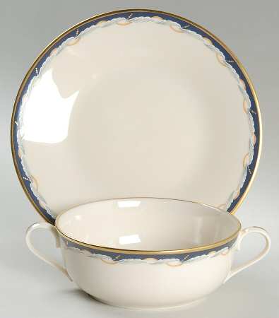 Golden Gate Flat Cream Soup Bowl & Saucer Set