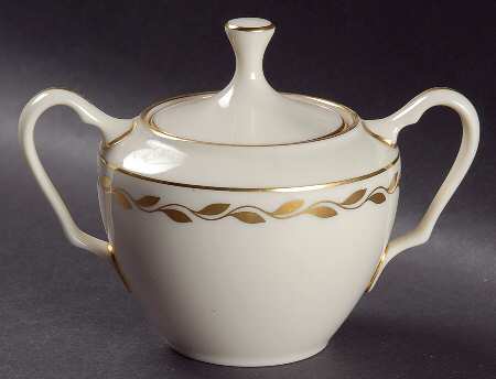 Golden Wreath Sugar Bowl & Lid
