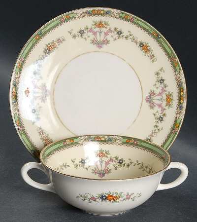 Grenoble Ivory Flat Cream Soup Bowl & Saucer Set