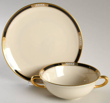 Hancock Flat Cream Soup Bowl & Saucer Set