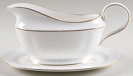Hannah Gold Gravy Boat & Underplate