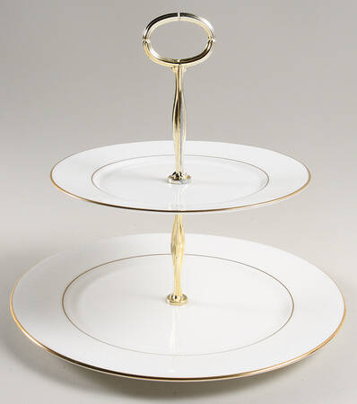 Hannah Gold 6 5/8"-10"  2 Tiered Serving Tray (Dp, Sp) HC