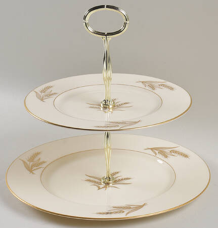 Harvest 6 5/8"-10"  2 Tiered Serving Tray (Dp, Sp) HC