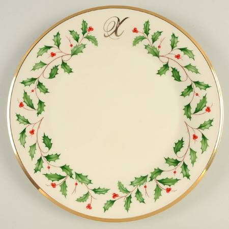 Holiday (Dimension) Accent Dinner Plate Mono "X"