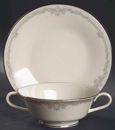 Kingston Footed Cream Soup Bowl & Saucer Set