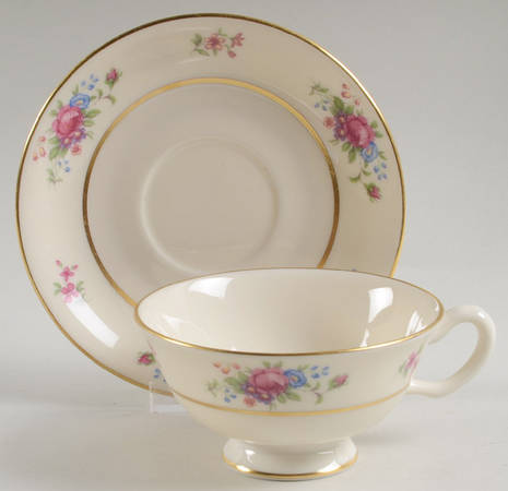 Lenox Rose Footed Cup & Saucer Set
