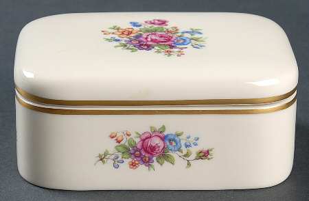 Lenox Rose Cigarette Box & Lid