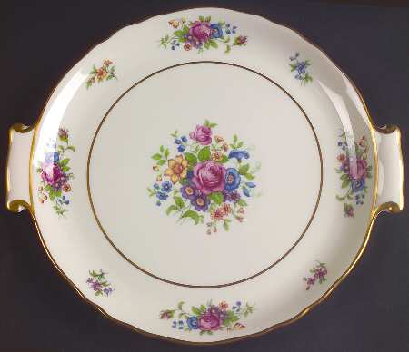 Lenox Rose Handled Cake Plate