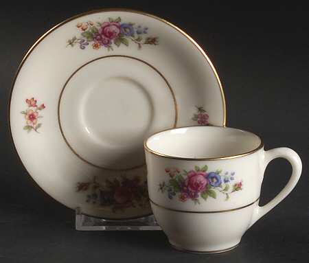 Lenox Rose Flat Demitasse Cup & Saucer Set