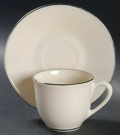 Maywood (No Design) Flat Demitasse Cup & Saucer Set