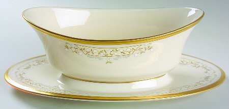 Meadow Song Gravy Boat with Attached Underplate by Lenox