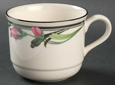 Midnight Blossoms Flat Cup by Lenox