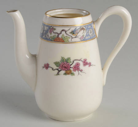 Ming-Birds (Older, Cream, Black Green Stamp) Coffee Pot No Lid