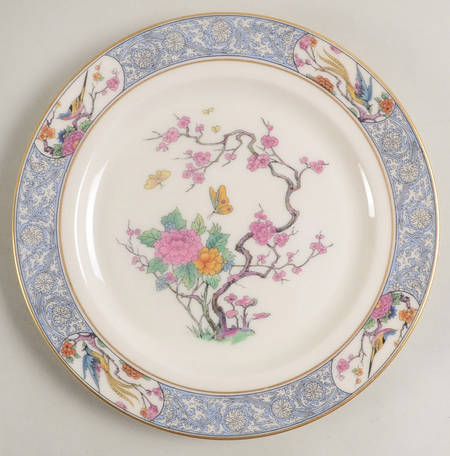 Ming-Birds (Older, Cream, Black Green Stamp) Salad Plate