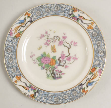Ming-Birds (Older, Cream, Black Green Stamp) Bread & Butter Plate
