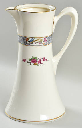 Ming-Birds (Older, Cream, Black Green Stamp) Chocolate Pot No Lid