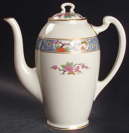 Ming-Birds (Older, Cream, Black Green Stamp) Shape 521 1/2 Coffee Pot & Lid