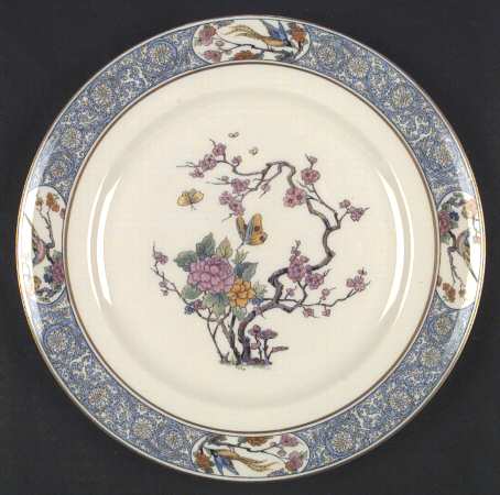 Ming-Birds (Older, Cream, Black Green Stamp) Dinner Plate