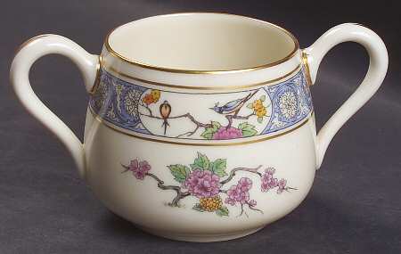 Ming-Birds (Older, Cream, Black Green Stamp) Shape 935 Breakfast Open Sugar