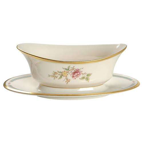 Morning Blossom Gravy Boat with Attached Underplate