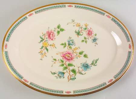 Morning Blossom 17" Oval Serving Platter