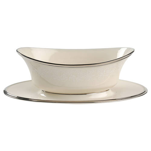 Moonspun Gravy Boat with Attached Underplate