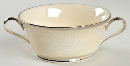 Moonspun Footed Cream Soup Bowl