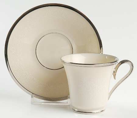 Moonspun Footed Demitasse Cup & Saucer Set