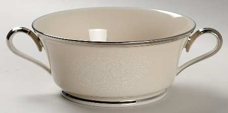 Moonspun Footed Cream Soup Bowl