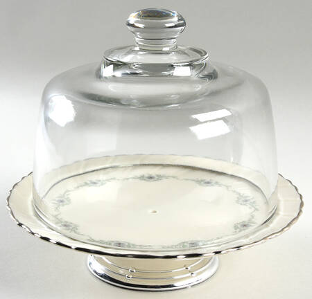 Musette 6 1/2"-7 1/2" Footed Cheese Plate w/ Glass Dome HC