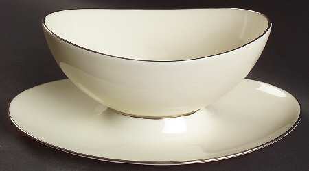 Olympia Platinum Gravy Boat with Attached Underplate