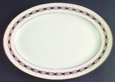 Pinehurst Maroon 13" Oval Serving Platter