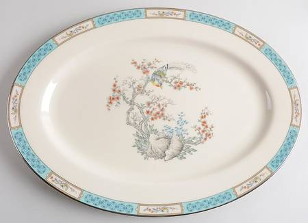 Plum Blossoms 16" Oval Serving Platter by Lenox