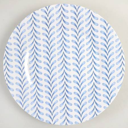 Poppies On Blue Melamine Dinner Plate