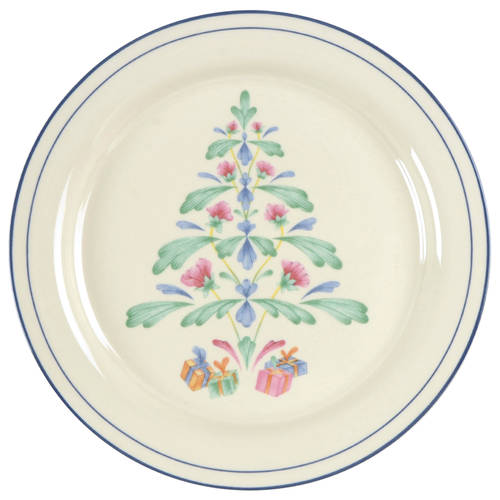 Poppies On Blue Christmas Salad Plate