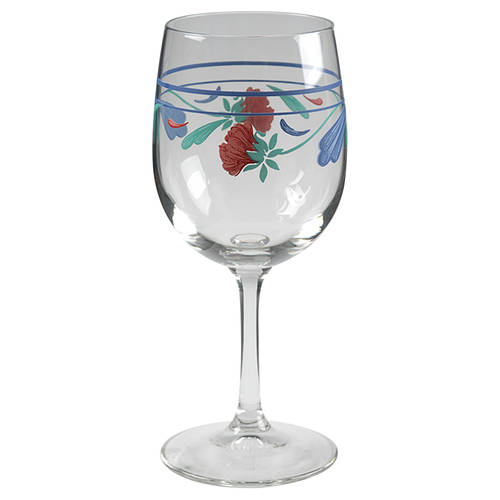Poppies On Blue 10 Oz Glassware Goblet