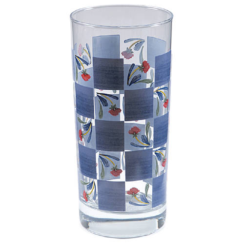 Poppies On Blue 16 Oz Glassware Highball