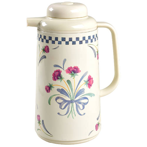 Poppies On Blue Plastic Thermos/Carafe & Lid