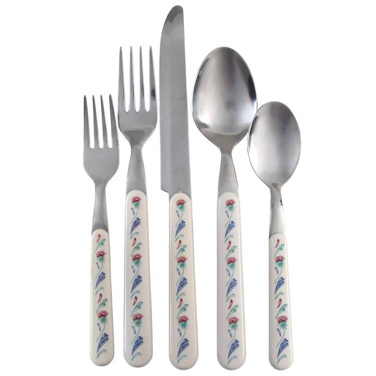 Poppies On Blue 40  Piece Estate Set
