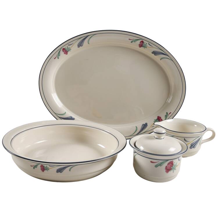 Poppies On Blue 5 Piece Hostess Set