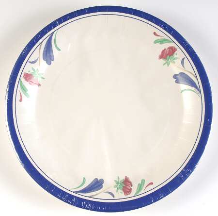 Poppies On Blue (Pack of 12) Paper Dinner Plates