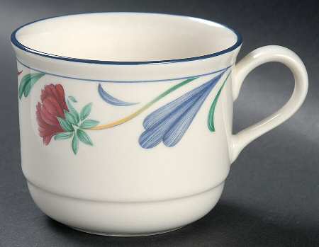 Poppies On Blue Flat Cup