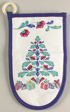 Poppies On Blue Cloth Oven Mitt