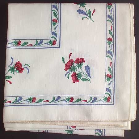 Poppies On Blue 54" Square Tablecloth