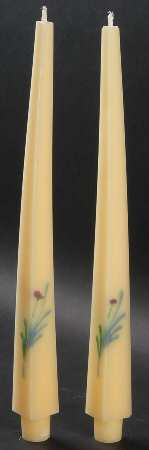 Poppies On Blue 12" Taper Candle - Set of 2